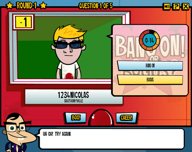 Skatoony Home Game - Bang On or Bogus