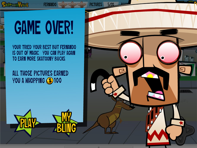 SkatoonyVille - Game Over